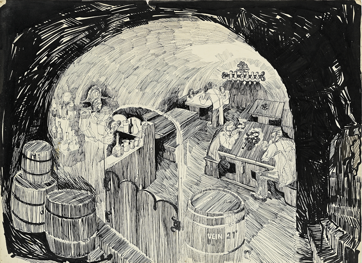 Interior design of Café Neitsitorn (Maiden Tower) in Tallinn. Aala Buldas