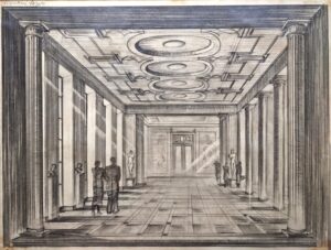 Art Museum competition entry, 1937. Museum foyer, Edgar J. Kuusik